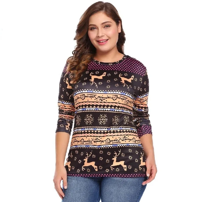 Women’s clothing that combines comfort and style ANALUKE Christmas Print Large Pullovers Tunic Cardigan Women’s clothing that combines comfort and style ANALUKE Christmas Print Large Pullovers Tunic Cardigan