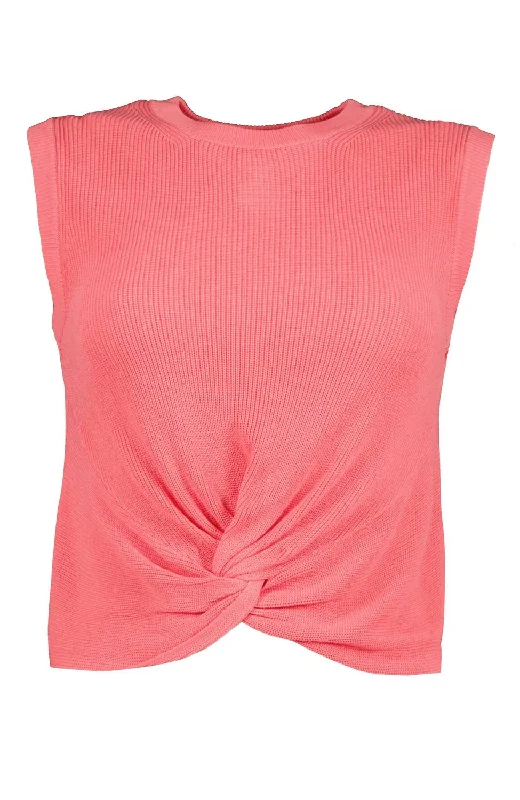 Elegant casual clothing for modern women   Bonita Twist Front Sweater In Rouje Rue