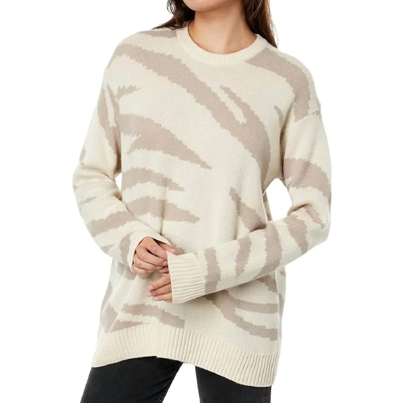 Cozy women’s clothing for the colder months   Lana Zebra Sweater In Beige
