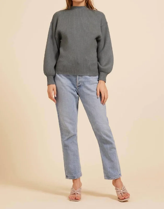 Chic and comfortable clothing for busy women   Mock Neck Sweater In Forest