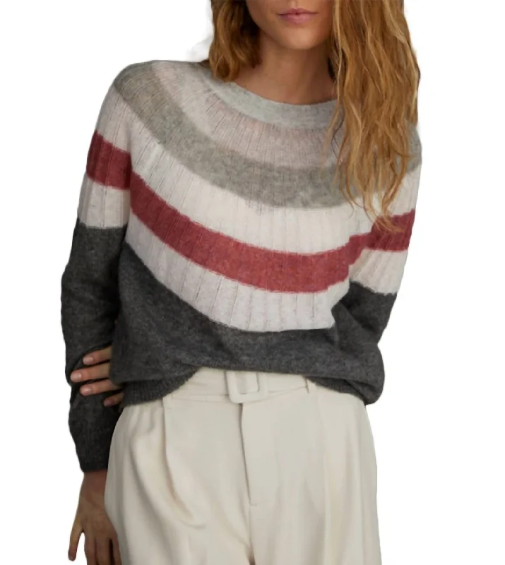 Create a timeless wardrobe with fashionable pieces   Multi Yoke Sweater In Charcoal
