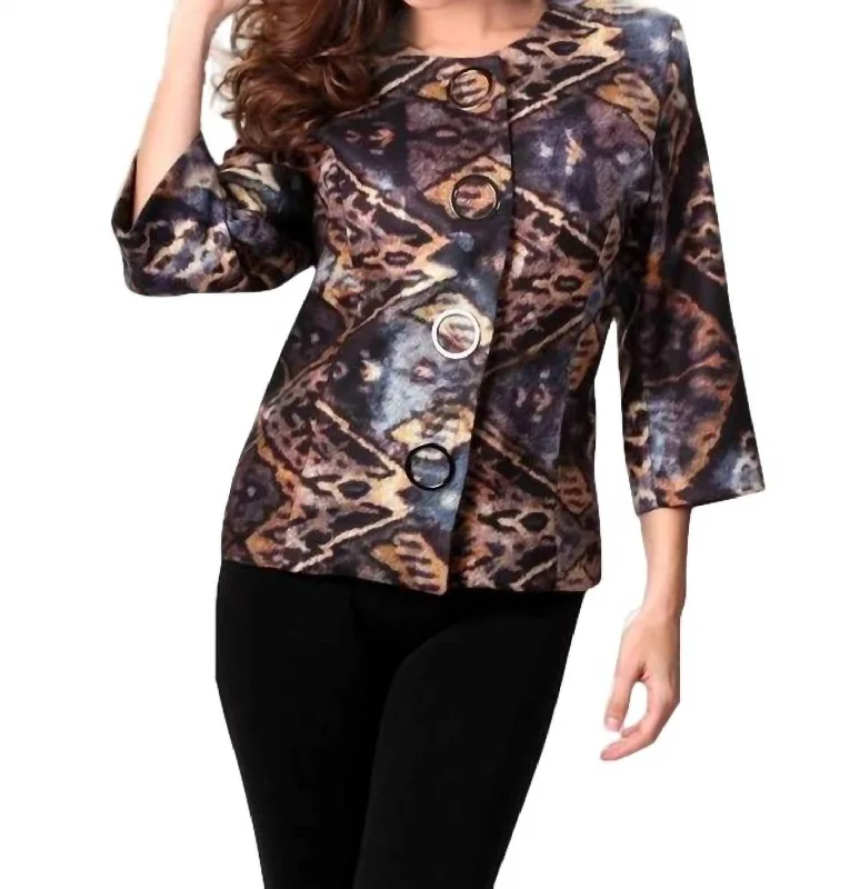 Latest fashion trends for modern women   Tribal Snap-Front Cardigan In Black Multi