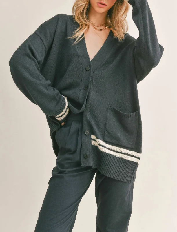 The ultimate guide to stylish women’s fashion   Uptown Girl Contrast Stripe Cardigan In Black