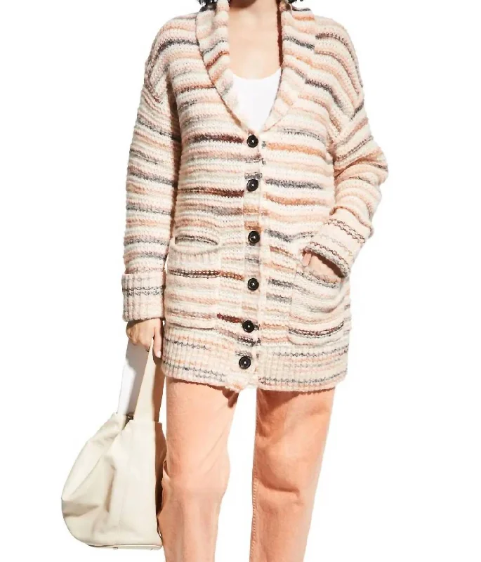 Affordable stylish women’s fashion collection   Willow Cardigan In Pink / Brandy / Navy / Multi