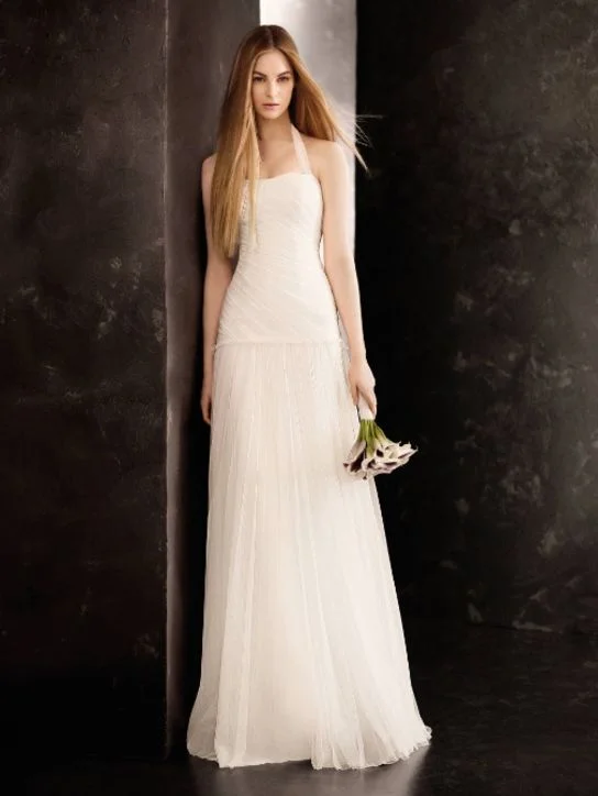 Dress to impress with elegant women’s wear   Vera Wang Bobbin Net Halter Gown with Pleated Circle Skirt