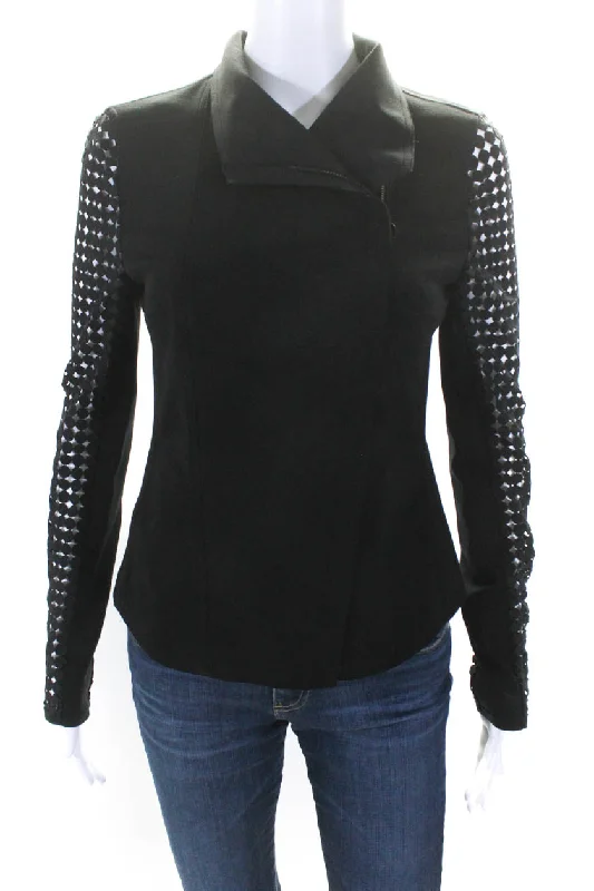 Elevate your style with fashionable women’s clothing Akris Punto Womens Front Zip Collared Lace Trim Knit Jacket Black Elevate your style with fashionable women’s clothing Akris Punto Womens Front Zip Collared Lace Trim Knit Jacket Black
