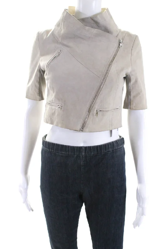 The ultimate guide to stylish women’s fashion Yigal Azrouel Womens Suede Cropped Short Sleeves Jacket Beige The ultimate guide to stylish women’s fashion Yigal Azrouel Womens Suede Cropped Short Sleeves Jacket Beige