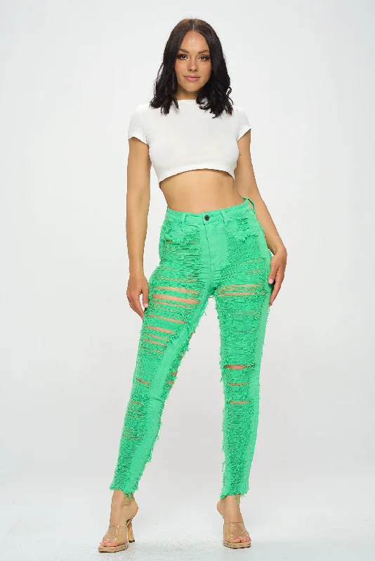 Cozy women’s clothing for the colder months   40430 Women's High Rise Shredded Skinny Jeans