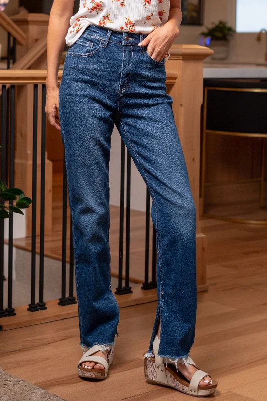 Step into style with our women’s clothing collection Down For Fun Slit Hem High Rise Straight Step into style with our women’s clothing collection Down For Fun Slit Hem High Rise Straight