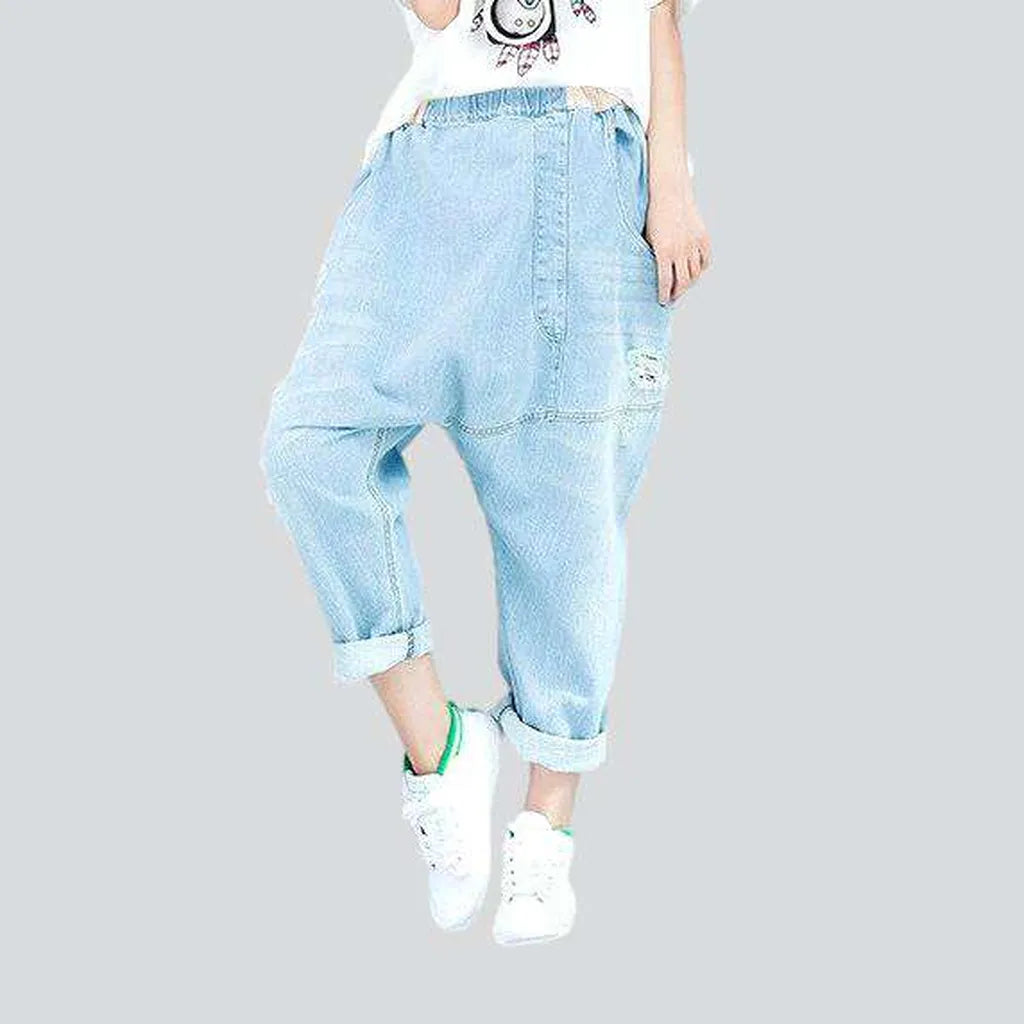 Find your perfect fit with stylish women’s clothing   Light blue harem denim pants