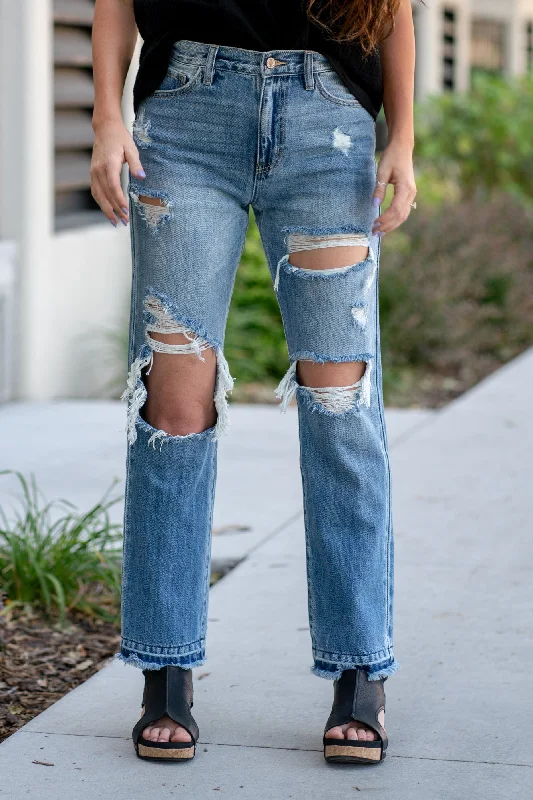 Affordable stylish women’s fashion collection   Tuscaloosa High Rise Distressed Straight